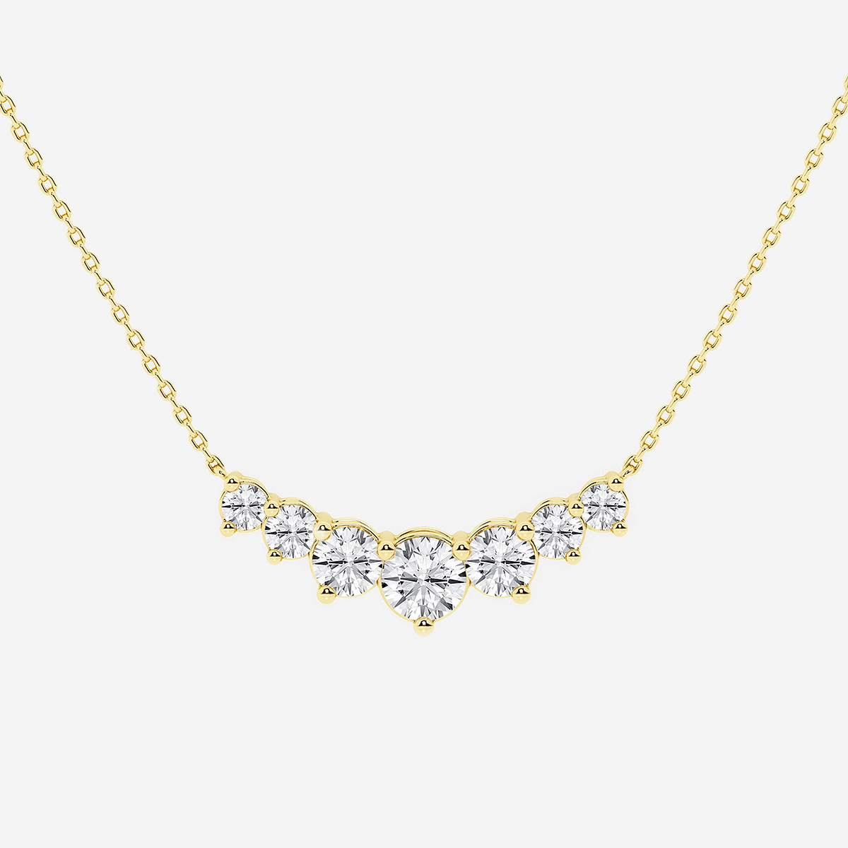 Additional Image 1 for  2 ctw Round Lab Grown Diamond Seven Stone Demi Eternity Necklace